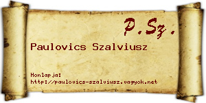 Paulovics Szalviusz névjegykártya